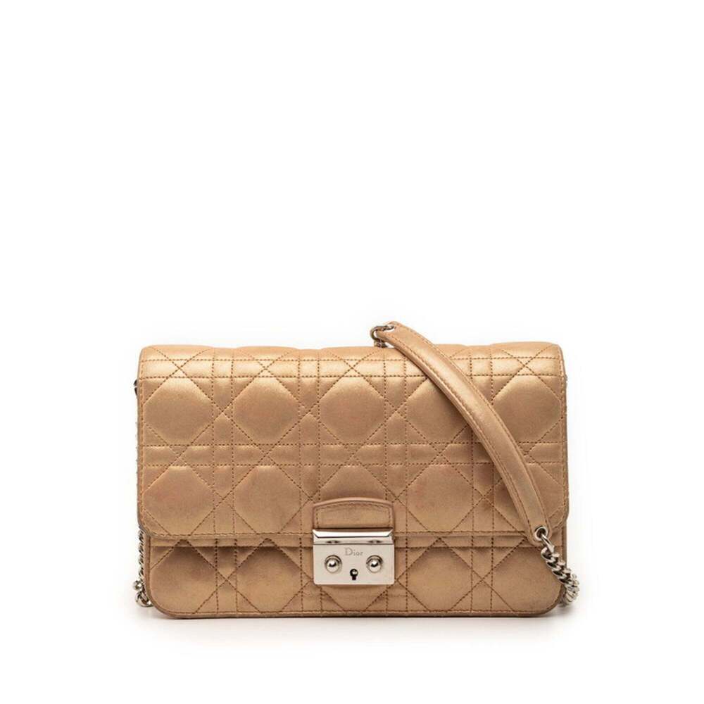 CHRISTIAN DIOR Gold Leather Shoulder Bag - Picture 1 of 7